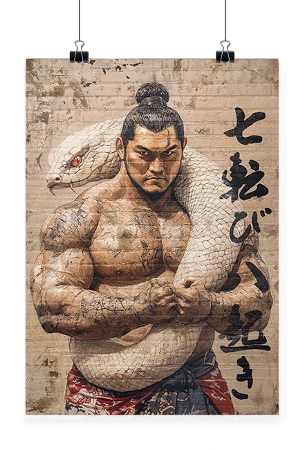Japoński plakat sumo Nana Korobi Ya Oki 2.webp