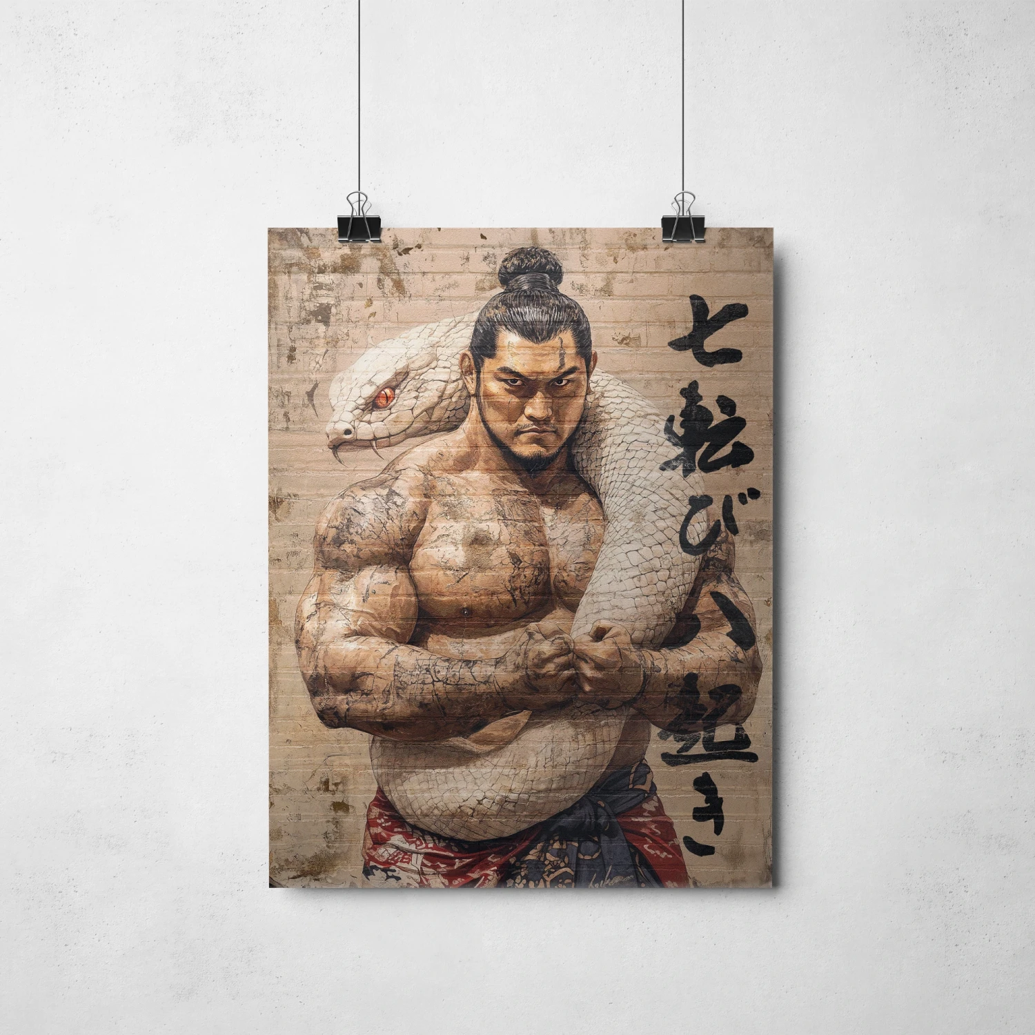 Japoński plakat sumo Nana Korobi Ya Oki.webp