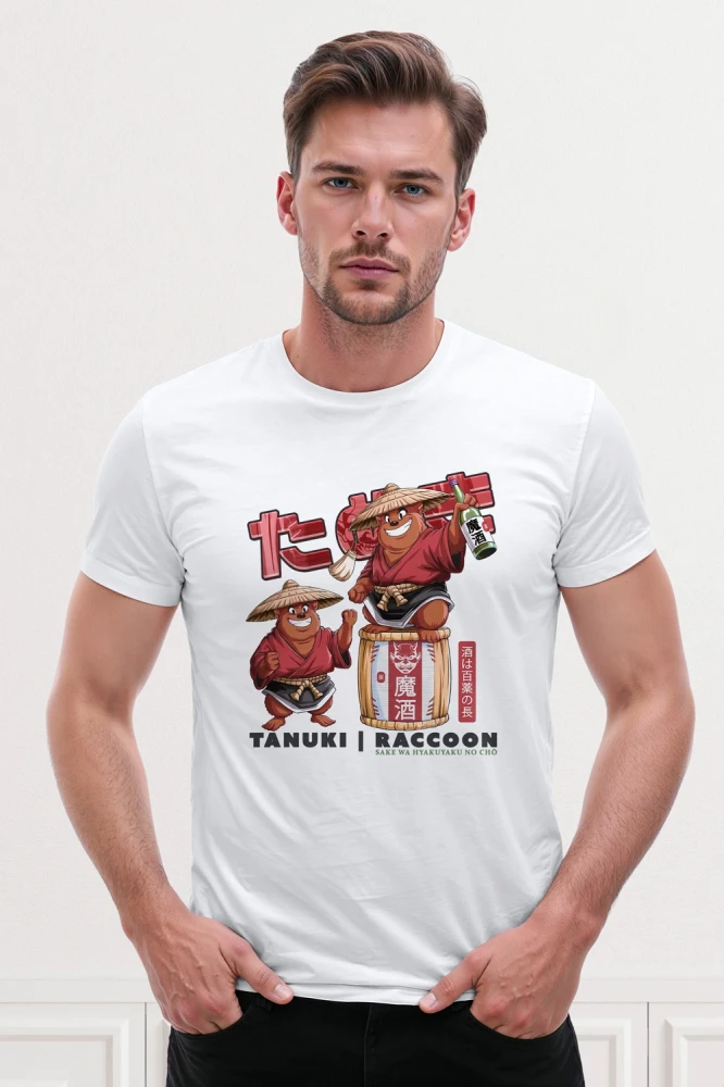 meski-t-shirt-premium-tanuki-sake-white.webp